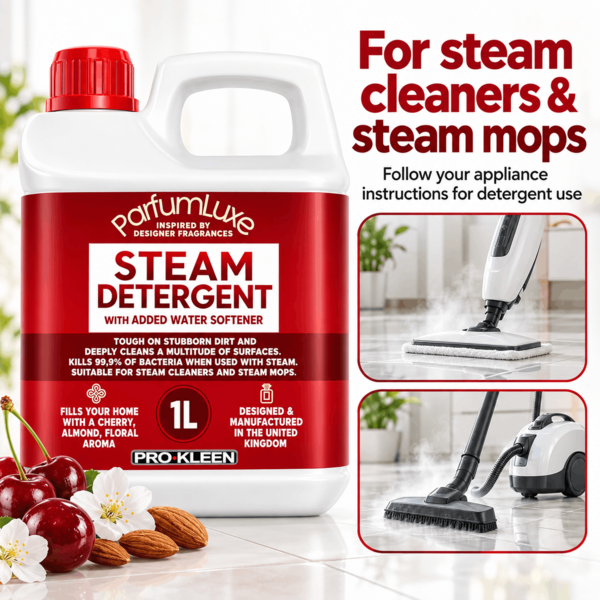ProKleen Pro-Kleen Parfum Luxe Steam Mop Detergent Lost Cherry 1L x2 - Deeply Cleans, Removes Stains, Deodorises