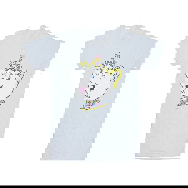 Disney Womens/Ladies Beauty And The Beast Mrs Potts Cotton Boyfriend T-Shirt - White