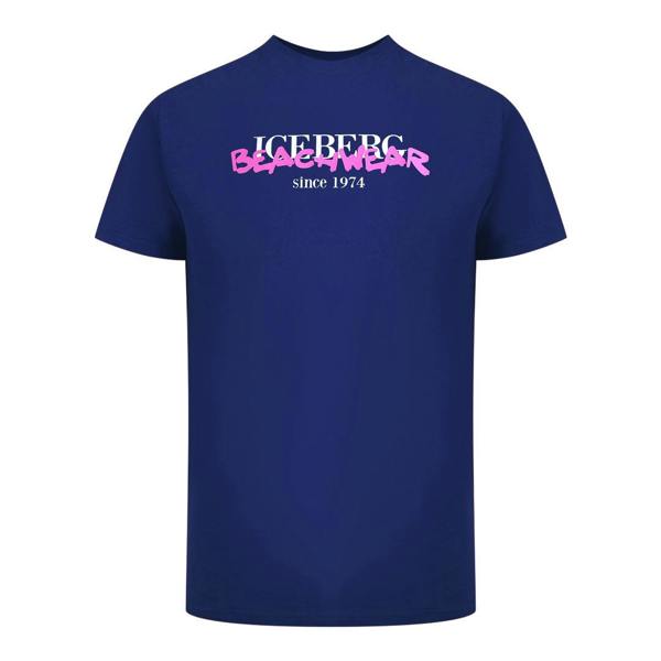 Iceberg Ice Iceberg Beachwear Logo Navy Blue T-Shirt