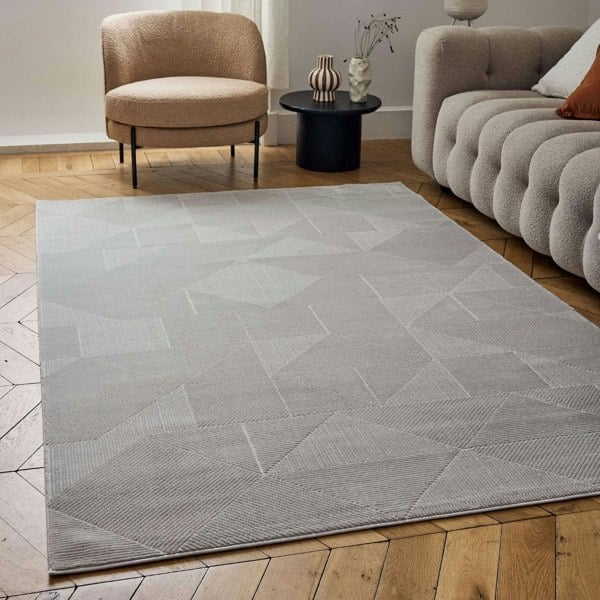 grey colour, abstract design, stain-resistant, Cosy comfort rug, non-static