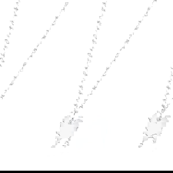 Japanese Spitz Silhouette Silver Necklace - Personalised - MYLEE London