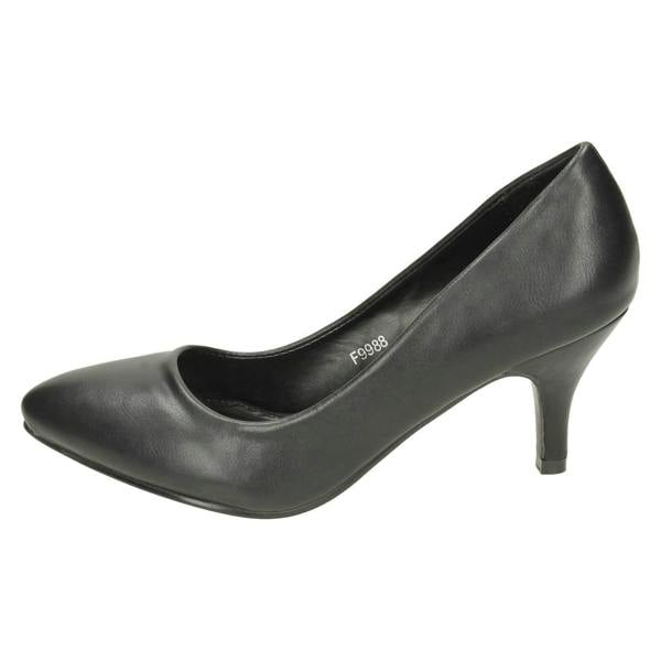 Spot On Ladies Spot On Mid Heel Pointed Toe Court Shoes