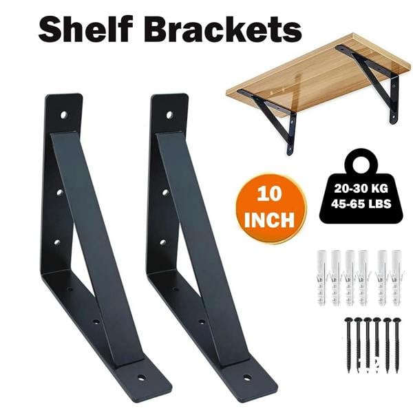 ATEK 10 Inch Heavy Duty Scaffold Board Shelf Brackets Rustic Handmade Industrial Modern Organising Household Items Kitchen Storage Office Shelving