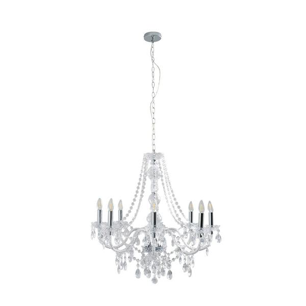 Pagazzi Lighting Vivienne 8 Light Chrome & Clear Chandelier Ceiling Pendant