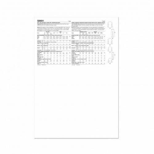 Simplicity Sewing Pattern 9691, Tops, Shirts, Cardigans, Trousers for Kids, Teenagers, AA (S-M-L) - Easy