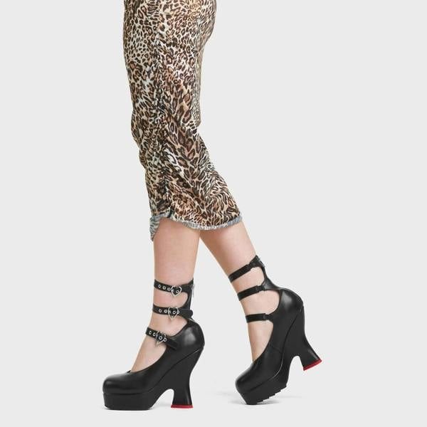 Lamoda No Apology Platform Boots BlackPU Stylish Chunky Heel Ankle Boots