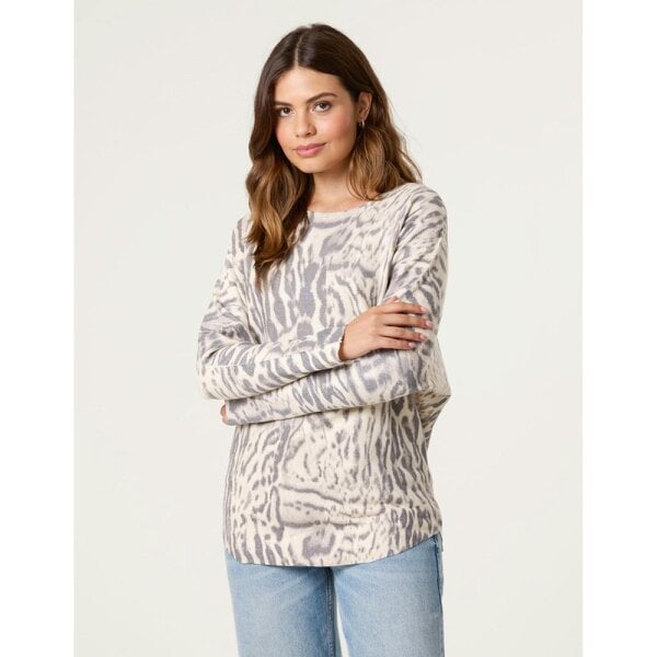 Blue Vanilla Leopard Print Jumper