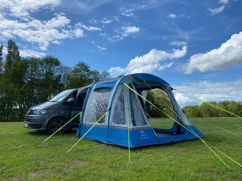 Loopo Breeze Inflatable Campervan Awning - Blue & Grey OLPRO