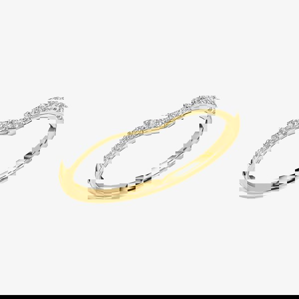 T. H. Baker 9ct Yellow Gold Diamond Wishbone Ring GR627