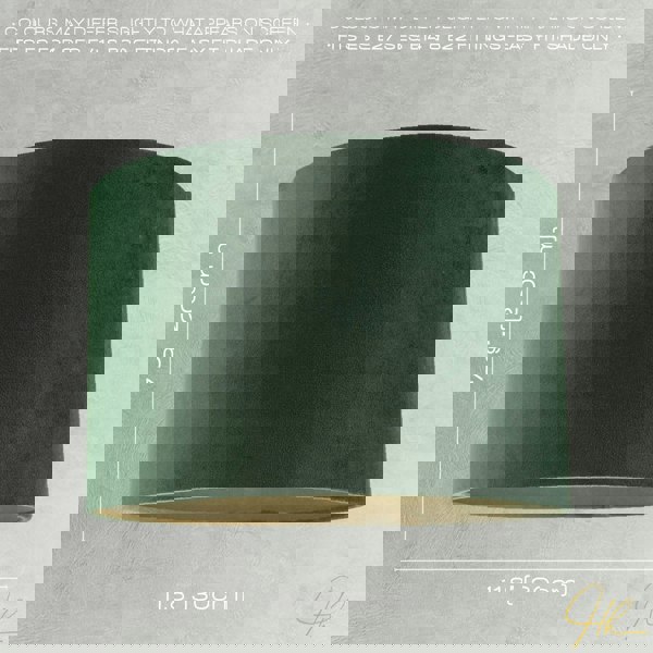 Soft Velvet Forest Green Fabric Round Lamp Shade for Table or Pendant Image 6