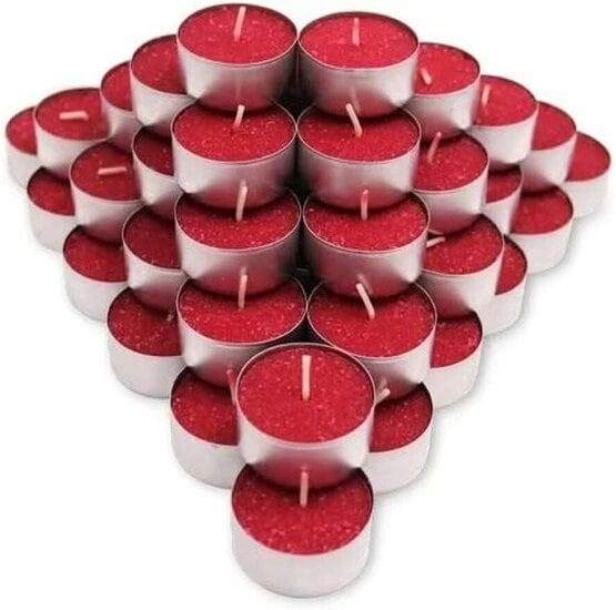 Baltus Black Cherry Scented Tealight Candles, Pack of 20, Up to 8 Hour Burn Time