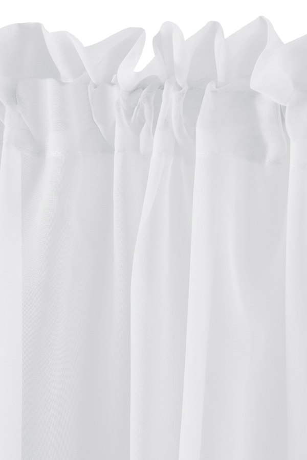 Living and Home 2 Panels White Rod Pocket Voile Panel Sheer Curtains for Bedroom Living Room, 183cm L x 117cm W