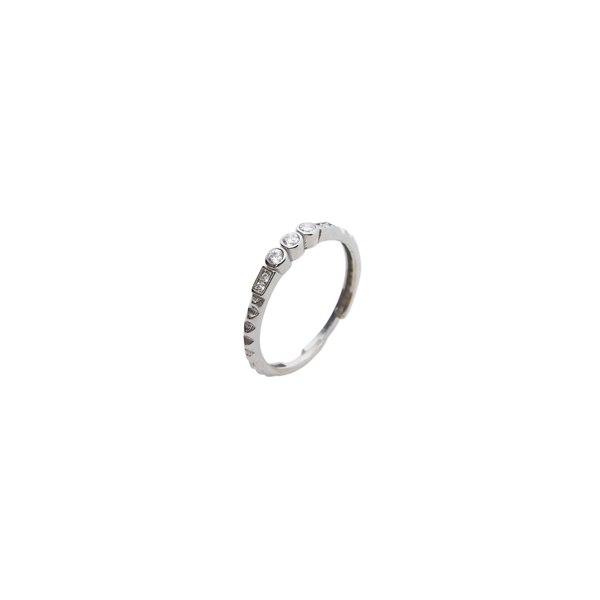 Spero London Multi Gem CZ Stacking Ring in Sterling Silver