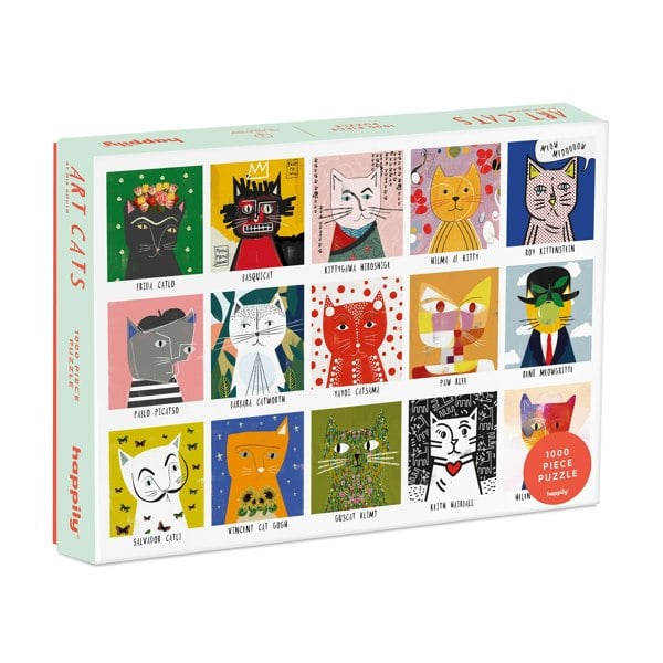 Happily Puzzles Art Cats - 1,000 Piece Jigsaw Puzzle