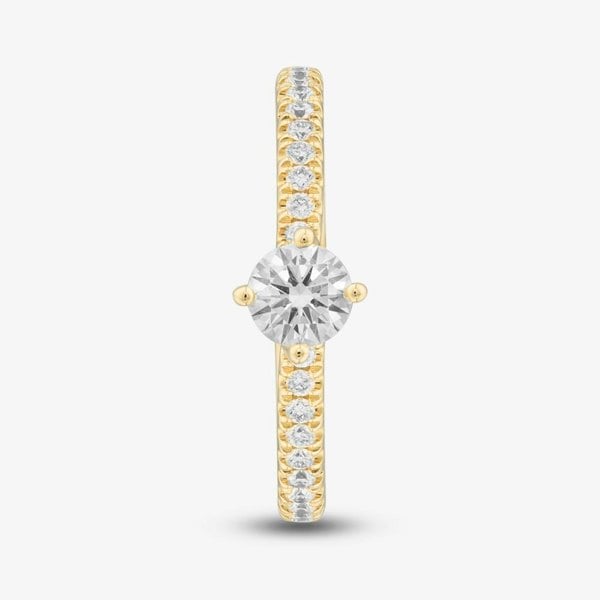 1888 Collection 9ct Yellow Gold 0.48ct Brilliant Cut Diamond Twist Solitaire Shoulder Set Ring RSP01-9Y-0.33-H-SI2