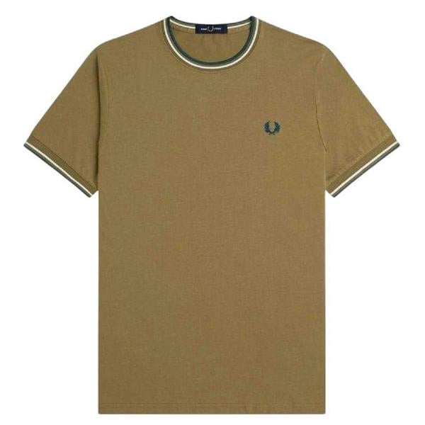 Fred Perry Mens Tipped T-Shirt - Shaded Blue - 