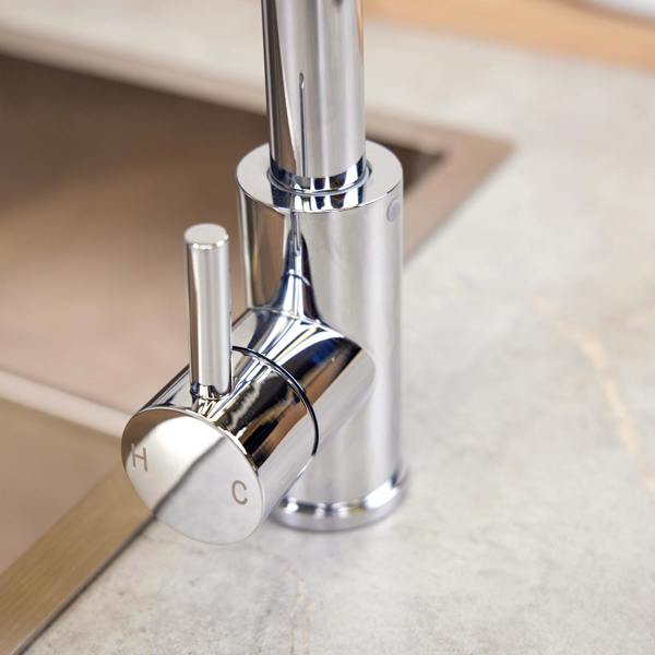 Top-Fix | Vito Square Neck Style Kitchen Mixer Tap | Polished Chrome Finish