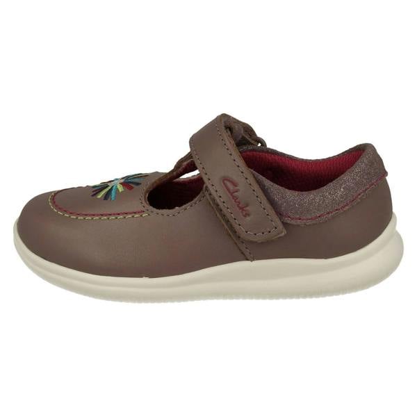 Clarks Girls Clarks Embroided Detailed T-Bar Shoes Crest Prom