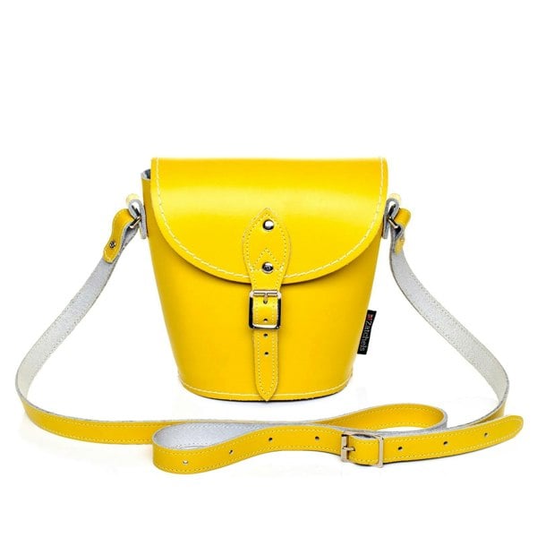Pastel Daffodil Yellow Leather Barrel Bag - Barrel Bag - Zatchels