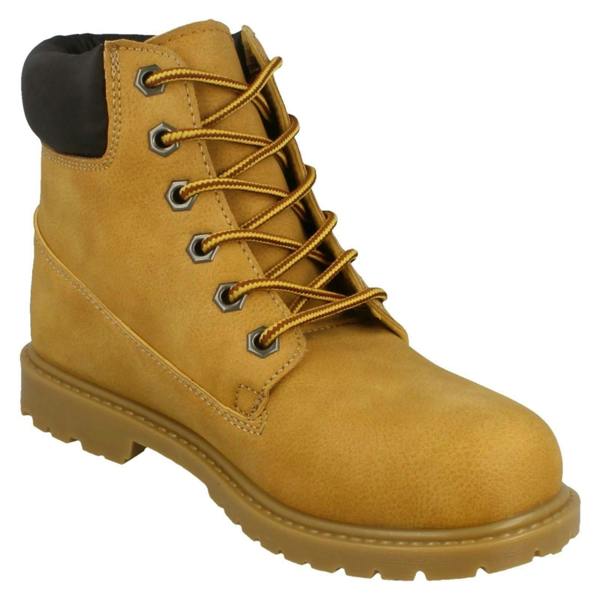 Spot On Ladies Spot On Military Combat Ankle Boots