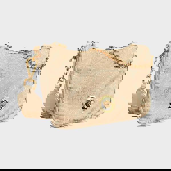 Versace Hobo Medusa Floral Shoulder Bag Beige