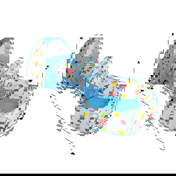 3-in-1 Play Tent Set for Kids Pop Up with Tunnel Ball Pit Playhouse Play Tents Living and Home