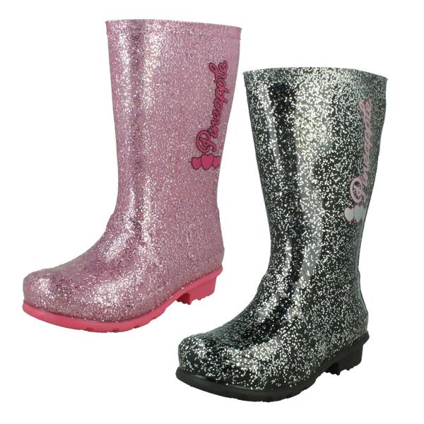 Pineapple Girls Pineapple Wellington Boots With Glitter Detailing X1275