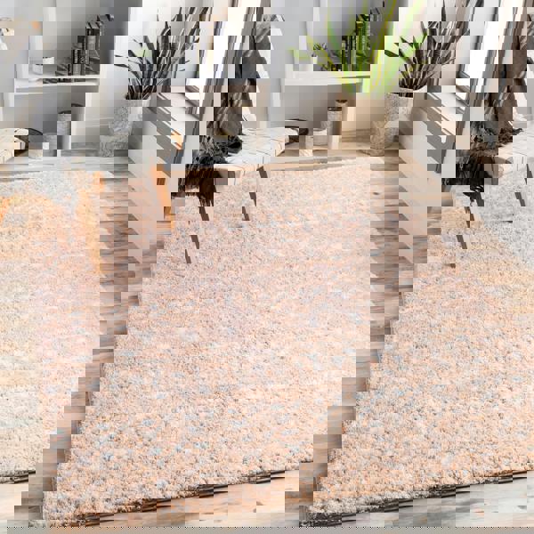 Livabliss Aliyah Shag-Global Pink Ivory Plush Soft Pile Rug