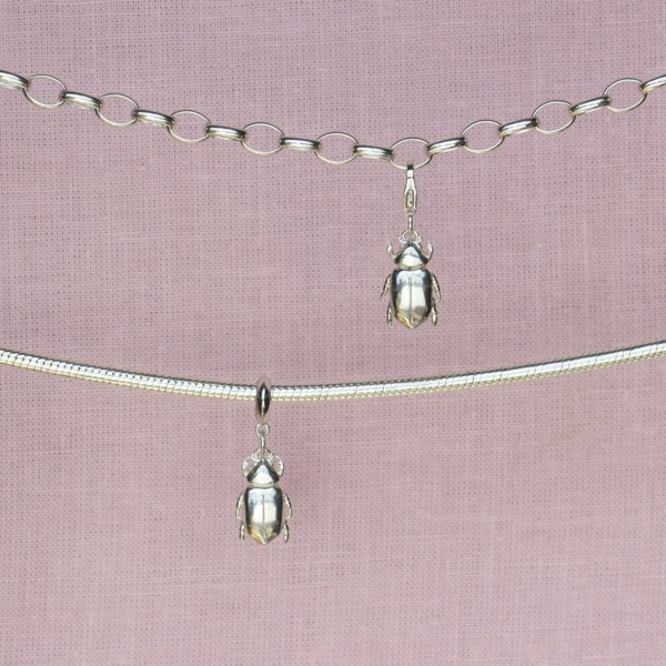 Mylee London Beetle Pendant Charm - Sterling Silver