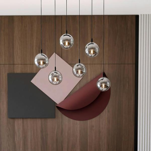 Emibig COSMO Pendant lamp  6 x E14 Black with Graphite Shade