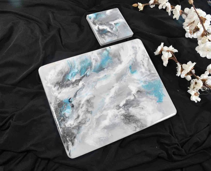 Kate Chesters Art Silver Grey Placemats and Coasters for Dining Table - Heat Tolerant