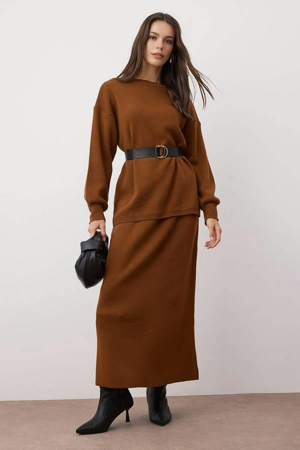 WOVCOR 2-Piece Knitted Skirt and Top Set