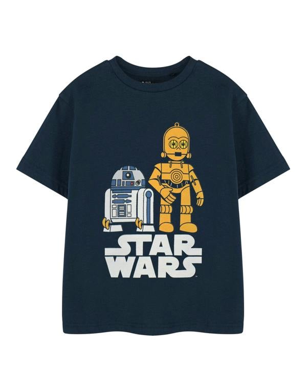 Star Wars Boys Blue R2-D2 & C-3PO Short Sleeved T-Shirt