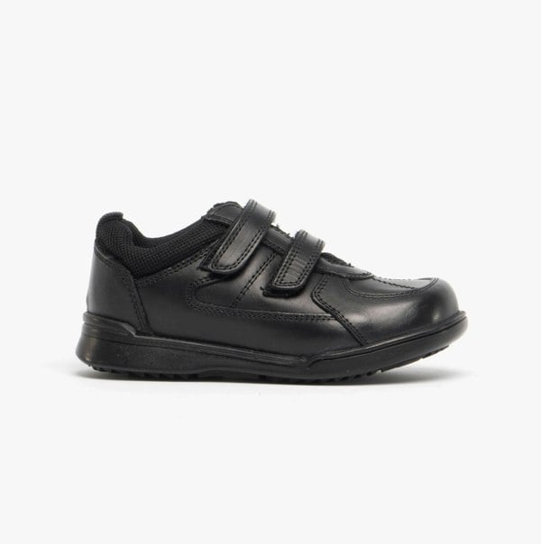 Hush Puppies LIAM Boys Leather School Shoes Black