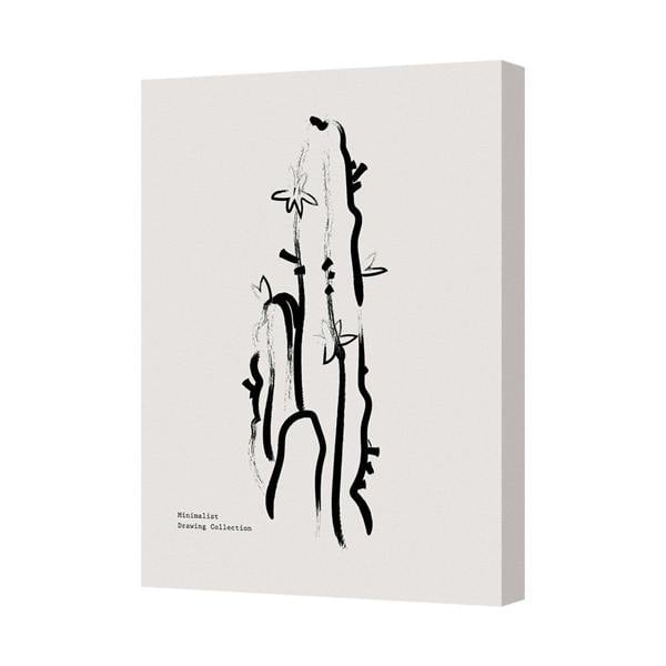Benjamin Tate Design Minimalist Cactus Canvas Wall Art Print for Modern Home Decor