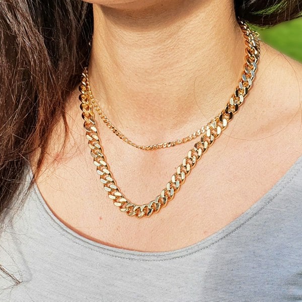 Harfi 18ct Gold Plated Miami Chain Necklace