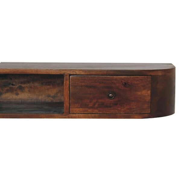 Wyld Haus Waimea Curved 2 Drawer Wall Mounted Console Mango Wood