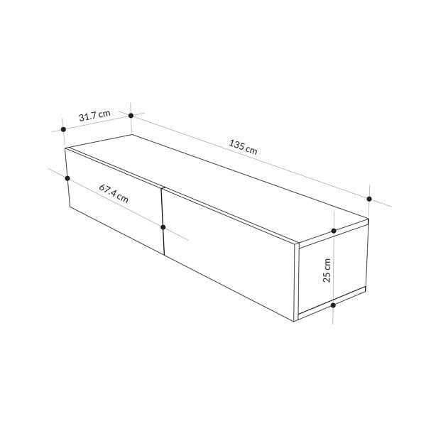 Decortie Francy Wall-Mounted TV Unit Modern Media Centre TV Cabinet 42" 135cm
