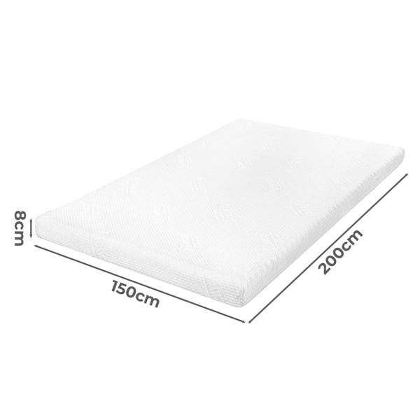 Lavio Memory Foam Mattress Topper King Bamboo Charcoal Cooling Gel 8cm Thick Washable