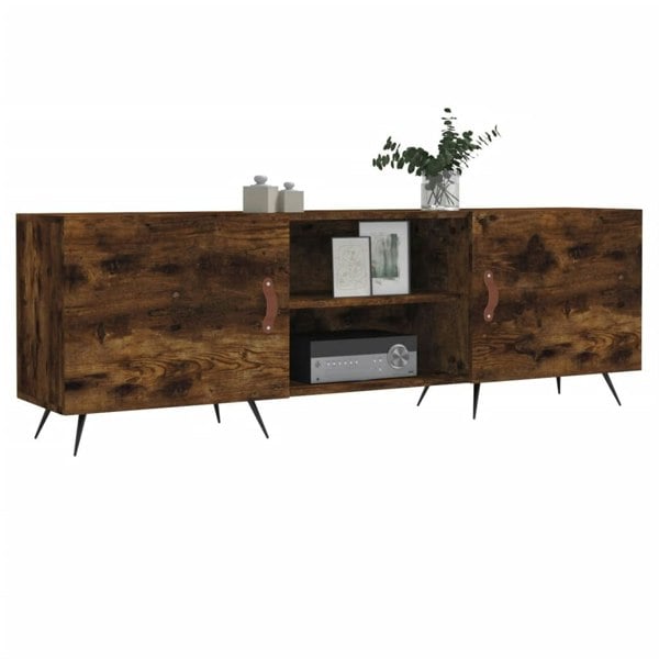 Berkfield TV Cabinet Smoked Oak 150x30x50 cm Engineered Wood