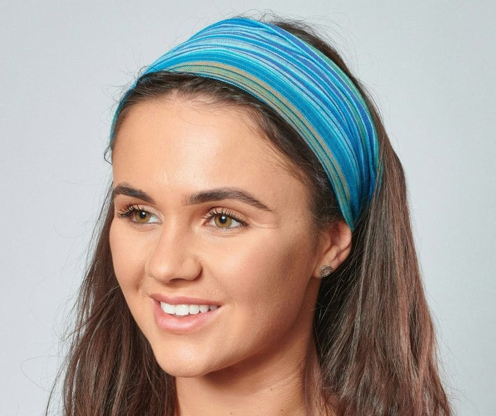 Antonia York Blue Striped Headband | Ziggy Nepalese Cotton Bandana