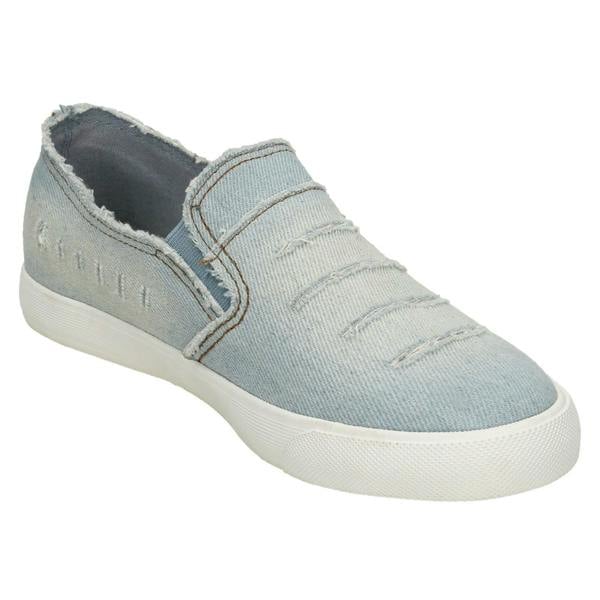 Spot On Ladies Spot On Distressed Denim Slip On Pumps