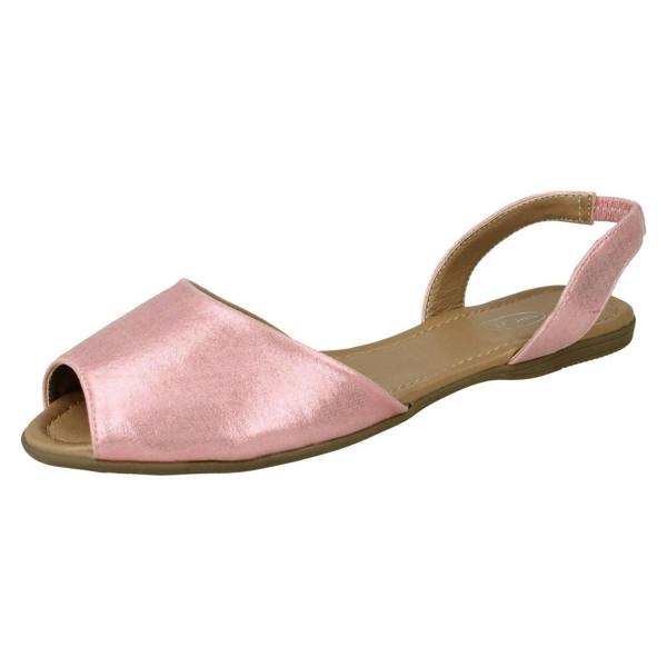 Spot On Ladies Spot On Flat Slingback Mule Sandals