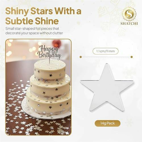 14g Silver Star Confetti Table Scatter for Birthday Parties, Weddings and Festive Displays image 4