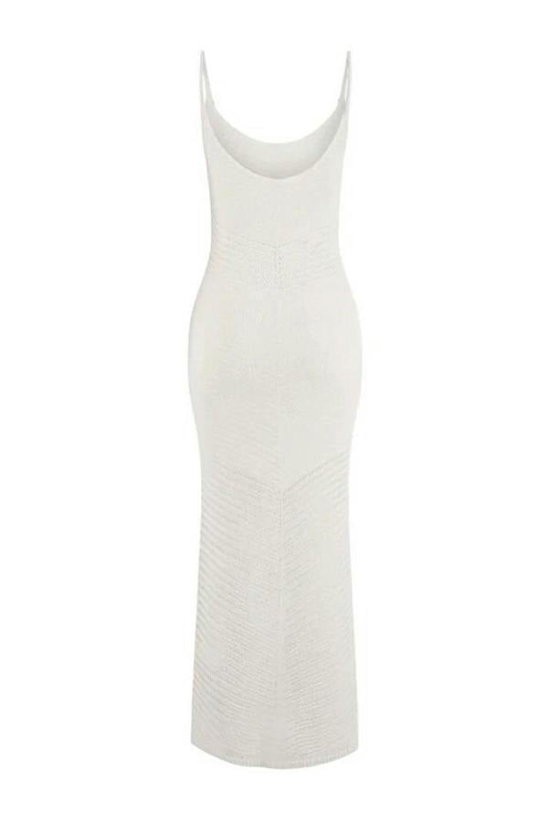 WOVCOR Knitted Maxi V-Neck Beach Dress