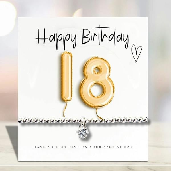Aye Do Gifts 18th Birthday Gift Box, Cubic Zirconia Bracelet & Chocolate Hearts