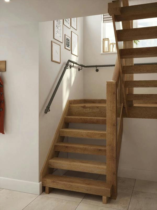The Luddington textured grey Half Turn handrail system