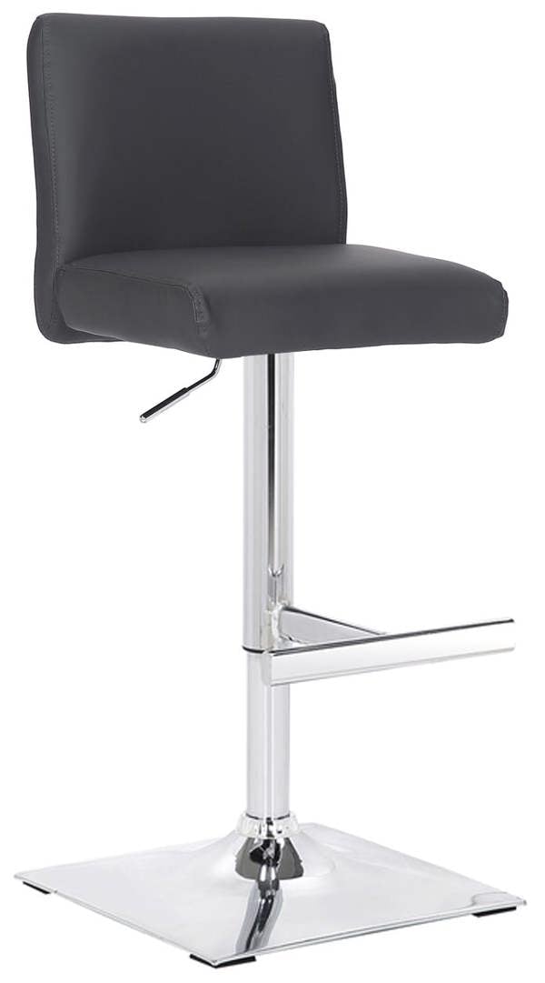 Lamboro Snella Breakfast Bar Stool, Chrome Footrest, Height Adjustable Swivel Gas Lift, Home Bar & Kitchen Barstool, Charcoal Grey