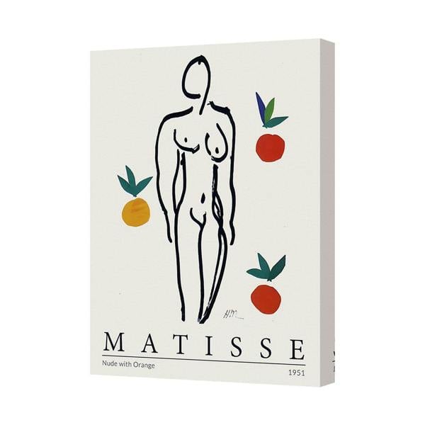 Benjamin Tate Design Matisse Nude With Orange Canvas Print 1951 Wall Art