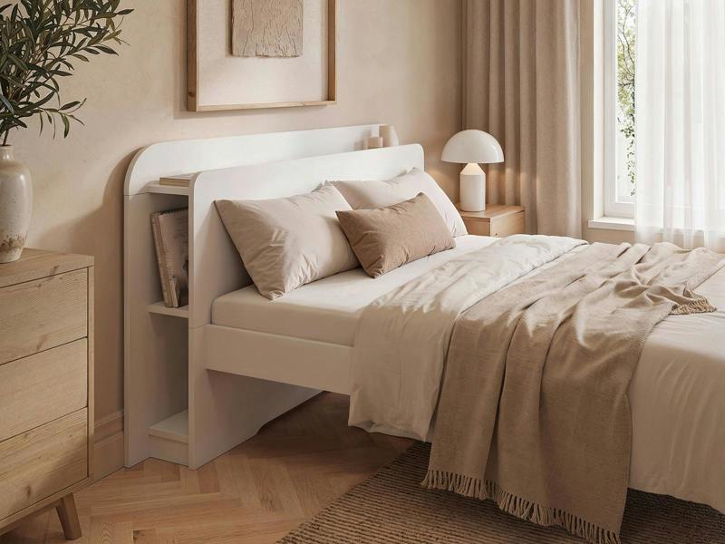 Noomi Evie Storage Bed with Headboard White Double
